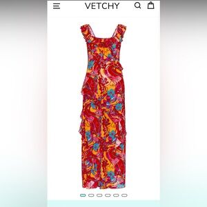VETCHY Miramar Mesh Dress Red Floral Maxi Dress